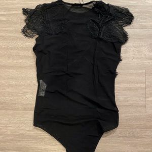 *NEW* Zara lace sheer black bodysuit size S